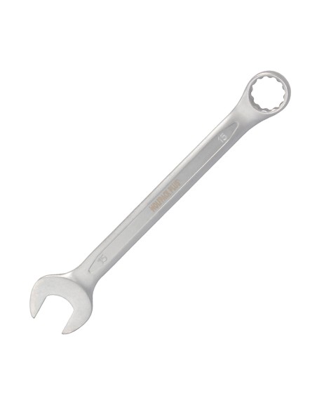 Llave Combinada Plus 15x15 Acero Cromo Vanadio DIN 3113. Llave Doble Boca, Llave Fija, Llave Estrella