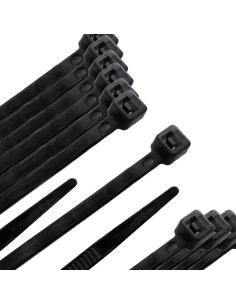 Brida Nylon 100%. Color Negro 9,0 x 780 mm. Bolsa 100 unidades. Abrazadera Plastico, Organizador Cables, Alta Resistencia