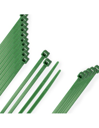 Brida Nylon 100%. Color Verde 4,6 x 200 mm. Bolsa 100 Unidades. Abrazadera Plastico, Organizador Cables, Alta Resistencia