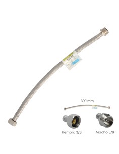 Latiguillo Flexible Acero Inoxidable Macho 3/8 - Hembra 3/8 - 300mm