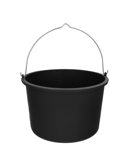 Cubo Obra Italiano Capacidad 10 Litros, Con Marcas Medidoras, Asa Acero Galvanizado, Resistente y Ligero.