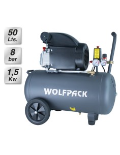 Compresor Aire Wolfpack 50 Litros / 8 Bares / 1,5 Kw - 2,0 HP