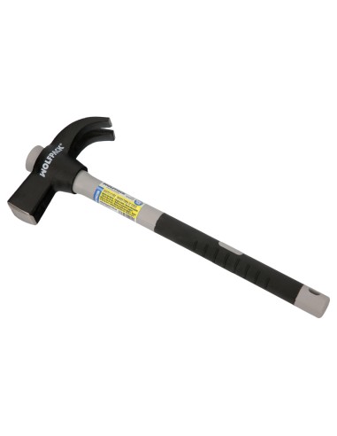 Martillo Uña Mango Fibra Vidrio Mango Fibra Vidrio Con Empuñadura Antideslizante. 600 Gramos 33 cm.