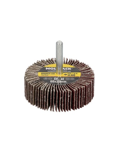 Abanico Lija Grano 60 Medida Ø 60 x 20 mm. Disco Abrasivo Laminas, Ruedas Mil Hojas, Ruedas Abrasivas,Lijado,Desbaste,Pulir