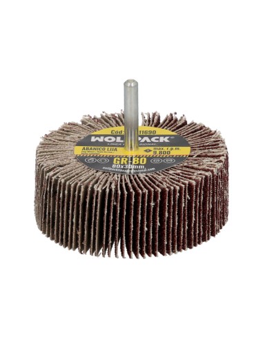 Abanico Lija Grano 80 Medida Ø 80 x 30 mm. Disco Abrasivo Laminas, Ruedas Mil Hojas, Ruedas Abrasivas,Lijado,Desbaste,Pulir