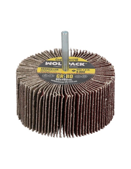 Abanico Lija Grano 80 Medida Ø 80 x 40 mm. Disco Abrasivo Laminas, Ruedas Mil Hojas, Ruedas Abrasivas,Lijado,Desbaste,Pulir