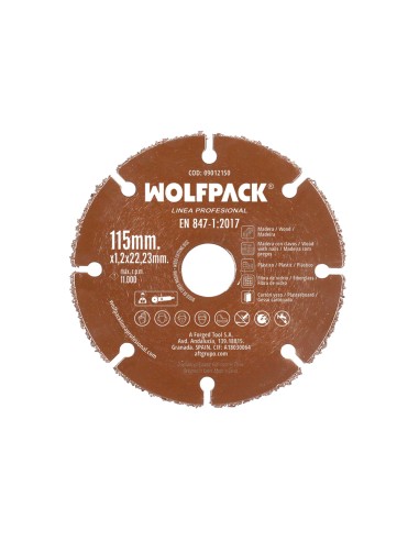 Disco Corte Madera / Plastico Ø 115 mm. Filo De Carburo De Tungsteno