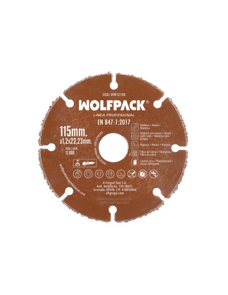 Disco Corte Madera / Plastico Ø 115 mm. Filo De Carburo De Tungsteno