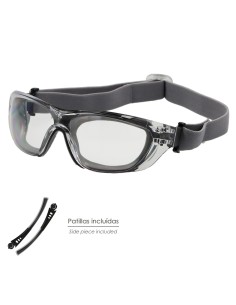 Gafas de Seguridad Acolchadas Cristales Transparentes Con Patillas o Goma Elastica. Patillas Engomadas EN/166