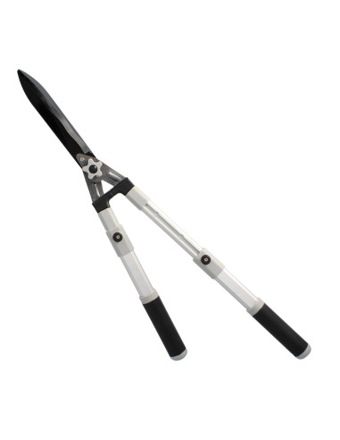 Tijera Podar Setos 2 Manos Aluminio Telescopicas, Hojas Acero Antiadherente, Mango TPR, Ajuste Corte,