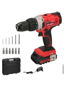 Taladro Atornillador 20 V. Con 2 Velocidades y Percutor. Bateria 2 Ah. Par Apriete 50 Nm.