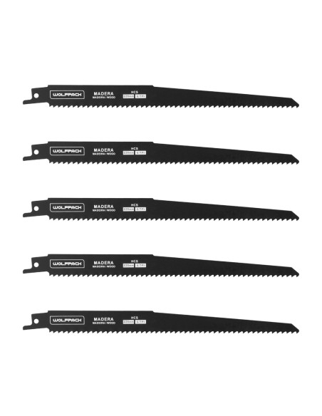 Hoja Para Sierra Sable Madera 228 mm. 6 TPI. 5 piezas. Especial para madera.