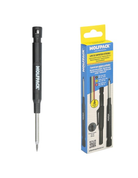 Lapiz Carpintero Portaminas Con 6+1 Recargas Cera Marcadora, Tiza Marcadora, Trazador, Rotulador Marcador, Rotulador Obra,