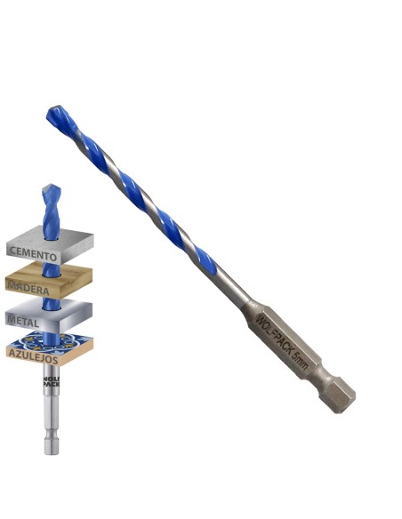 Broca Universal Hexagonal Ø 5,0 mm. (Blister 1 pieza)