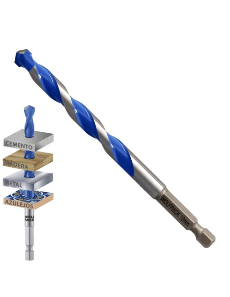 Broca Universal Hexagonal Ø 10,0 mm. (Blister 1 pieza)