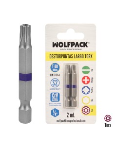Puntas Largas Destornillador Torx T30 (2 Piezas). Acero S2 al Cromo Vanadio. Puntas Hexagonales, Destorpuntas,