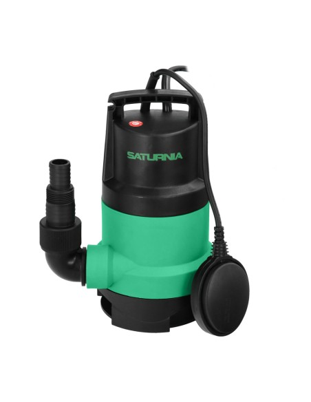 Bomba Aguas Sucias Sumergible 450 W. 8.000 lts/hora, Profundidad 5 Mts, Elevación 5,5 mts. Particulas max. Ø 30 mm.