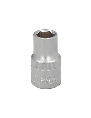 Llave Vaso 1/2" Hexagonal 13 mm. Perfil de 6 caras. Acero Cromo Vanadio, Aristas Redondas