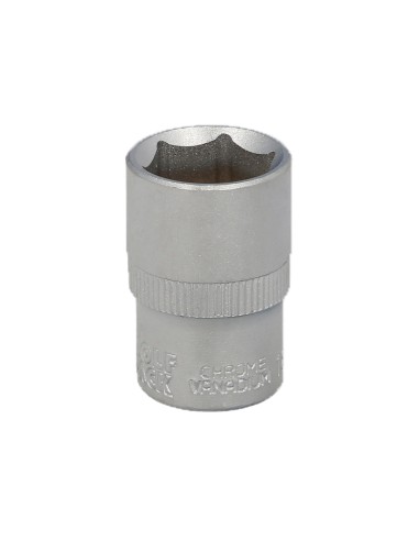 Llave Vaso 1/2" Hexagonal 18 mm. Perfil de 6 caras. Acero Cromo Vanadio, Aristas Redondas