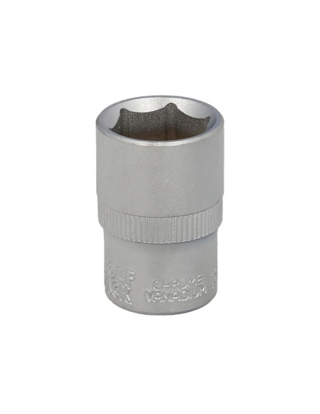 Llave Vaso 1/2" Hexagonal 19 mm. Perfil de 6 caras. Acero Cromo Vanadio, Aristas Redondas