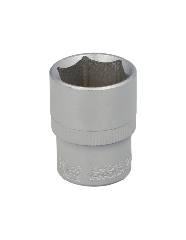 Llave Vaso 1/2" Hexagonal 22 mm. Perfil de 6 caras. Acero Cromo Vanadio, Aristas Redondas