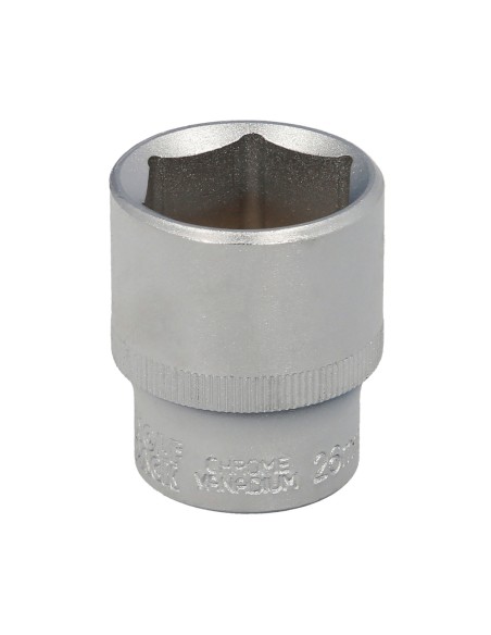 Llave Vaso 1/2" Hexagonal 26 mm. Perfil de 6 caras. Acero Cromo Vanadio, Aristas Redondas