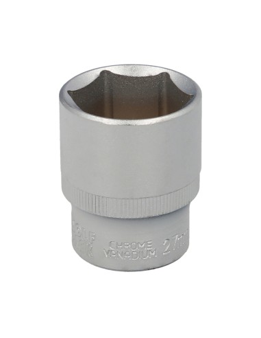 Llave Vaso 1/2" Hexagonal 27 mm. Perfil de 6 caras. Acero Cromo Vanadio, Aristas Redondas