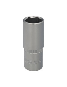 Llave Vaso 1/2" Hexagonal Larga 24 mm. Perfil de 6 caras. Acero Cromo Vanadio, Aristas Redondas
