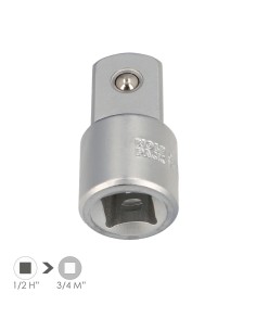 Adaptador Aumentador 1/2" Hembra A 3/4" Macho Acero Cromo Vanadio, Aristas Redondas, Reductor Carraca,