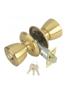 Pomo MCM 501B Con Llave y Condena Latonado Entrada 60 mm.