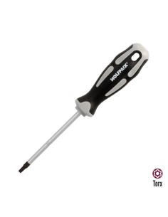 Destornillador Torx Inviolable Acero S2 Mango TPR Bimaterial. Medida T20 x Ø 5,0 x 75 mm.