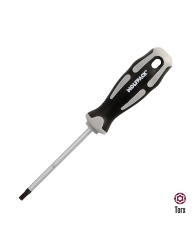 Destornillador Torx Inviolable Acero S2 Mango TPR Bimaterial. Medida T27 x Ø 6,0 x 100 mm.