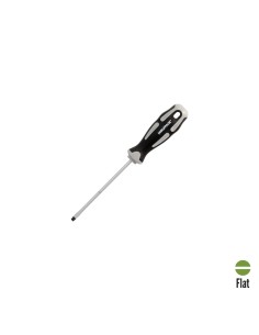 Destornillador Plano Estampado Acero S2 Mango TPR Bimaterial. Medida 0,8 x Ø 4,0 x 100 mm. DIN5265