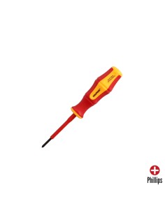 Destornillador Phillips Aislado Certificado VDE 1.000 V. Medida PH 0 - 3,0 x 60 mm. Destornillador Seguridad Electricista