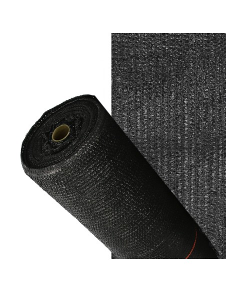 Malla Sombreo Rollo 4 x 50 metros, Reduce Radiación, Protección Jardín y Terraza, Regula Temperatura, Color Negro