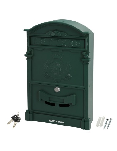 Buzon Jardín Aluminio Fundido Verde Palace 255 x 410 x 90 mm.