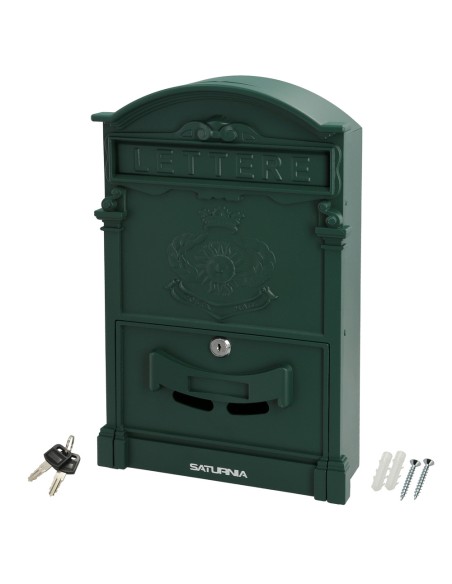 Buzon Jardín Aluminio Fundido Verde Palace 255 x 410 x 90 mm.