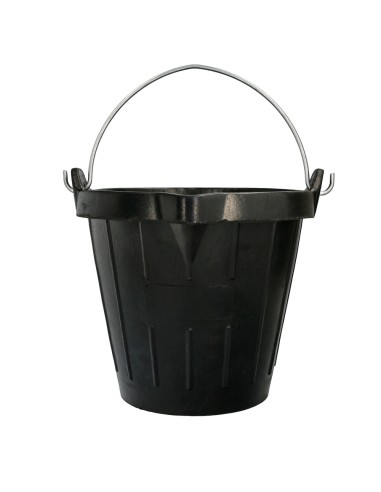 Cubo Obra Industrial Goma 10 Litros Con Pico Vertedor. Base y Laterales Reforzado. Espesor 1 cm. Espuerta Obra, Cubo Goma Obra