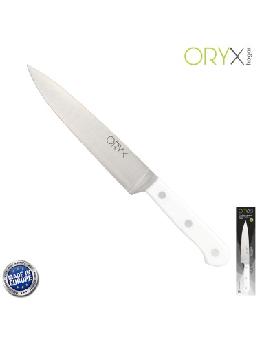 Cuchillo Husky Verduras 17 cm. Hoja Acero Inoxidable, Cuchillo Verduras, Cuchillo Cortar Verduras Mango Ergonomico Blanco