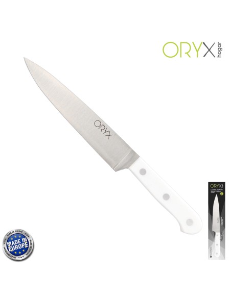 Cuchillo Husky Verduras 17 cm. Hoja Acero Inoxidable, Cuchillo Verduras, Cuchillo Cortar Verduras Mango Ergonomico Blanco