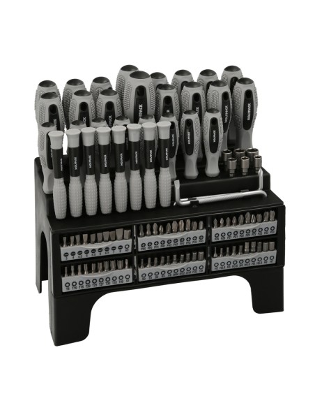 Juego de Destornilladores / Destorpuntas 100 Piezas Con Soporte Expositor