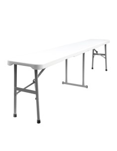 Banco Plegable Multifuncional, Portatil, Resistente,Multiusos 183x28x44 cm. Color Blanco