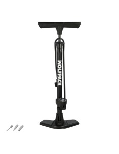 Bomba Aire Con Manometro 8 Bares Cuerpo y Pies Acero, Valvulas SCHRADER y PRESTA con Adaptadores. Bomba Bicicletas, Bomba coches