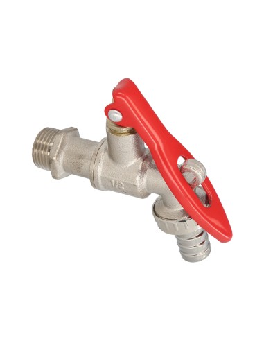 Grifo Esfera 1/2" Con Sistema De Bloqueo Por Candado Grifo Jardin Exterior, Grifo Con Bloqueo y Conector Manguera