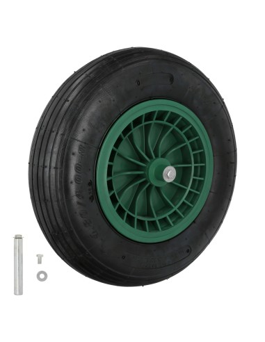 Rueda Carretilla Neumatica Para Carretilla Obra / Jardin Llanta Plastico Eje Ø 20 mm. Rueda Carretilla Jardin, Carro Invernadero