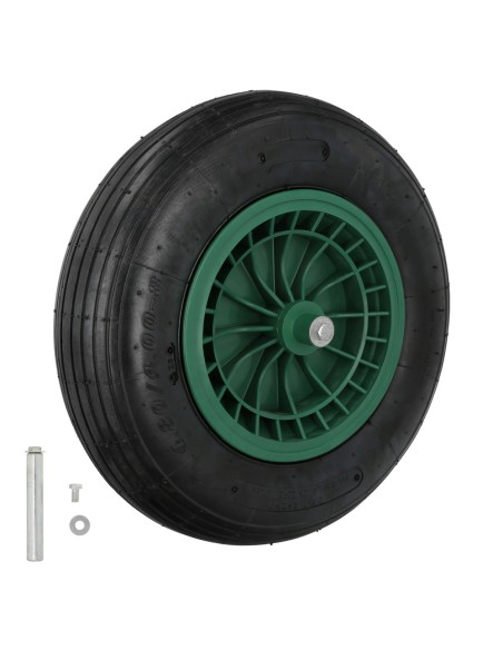 Rueda Carretilla Neumatica Para Carretilla Obra / Jardin Llanta Plastico Eje Ø 20 mm. Rueda Carretilla Jardin, Carro Invernadero