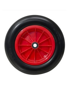 Rueda Carretilla Invernadero Poliuretano Impinchable Llanta Plástico, Ø 360 mm. Eje Ø 20 mm.