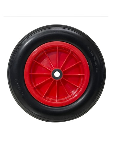 Rueda Carretilla Invernadero Poliuretano Impinchable Llanta Plástico, Ø 360 mm. Eje Ø 20 mm.