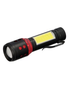 Linterna LED De Mano Mini Aluminio Recargable USB (1.200 mah) 500 Lumenes 5 Watt. Con Función Zoom y Clip Sujeción