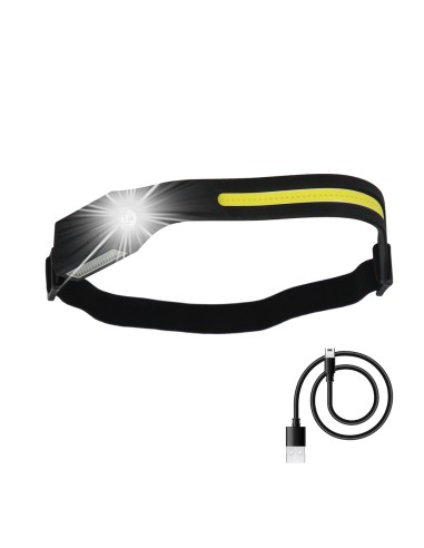 Linterna Led Frontal Cabeza Ajustable 350 Lumenes 4 Modos, Cinta Ajustable, Bateria Recargable Con Sensor Movimiento